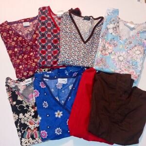 Womens Scrub Top Size XS lot of 8 SB Scrubs Grey's Anatomy Dickies used